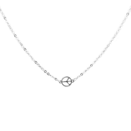 Silver Peace Side Necklace