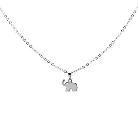 Silver Elephant Drop Necklace