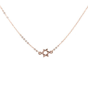 Rose Gold Star of David Necklace