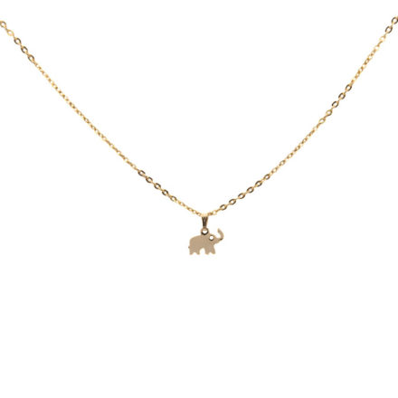 Gold Elephant Drop Necklace